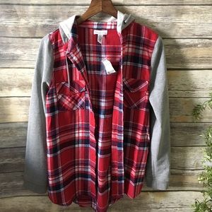 RED HOODED FLANNEL
